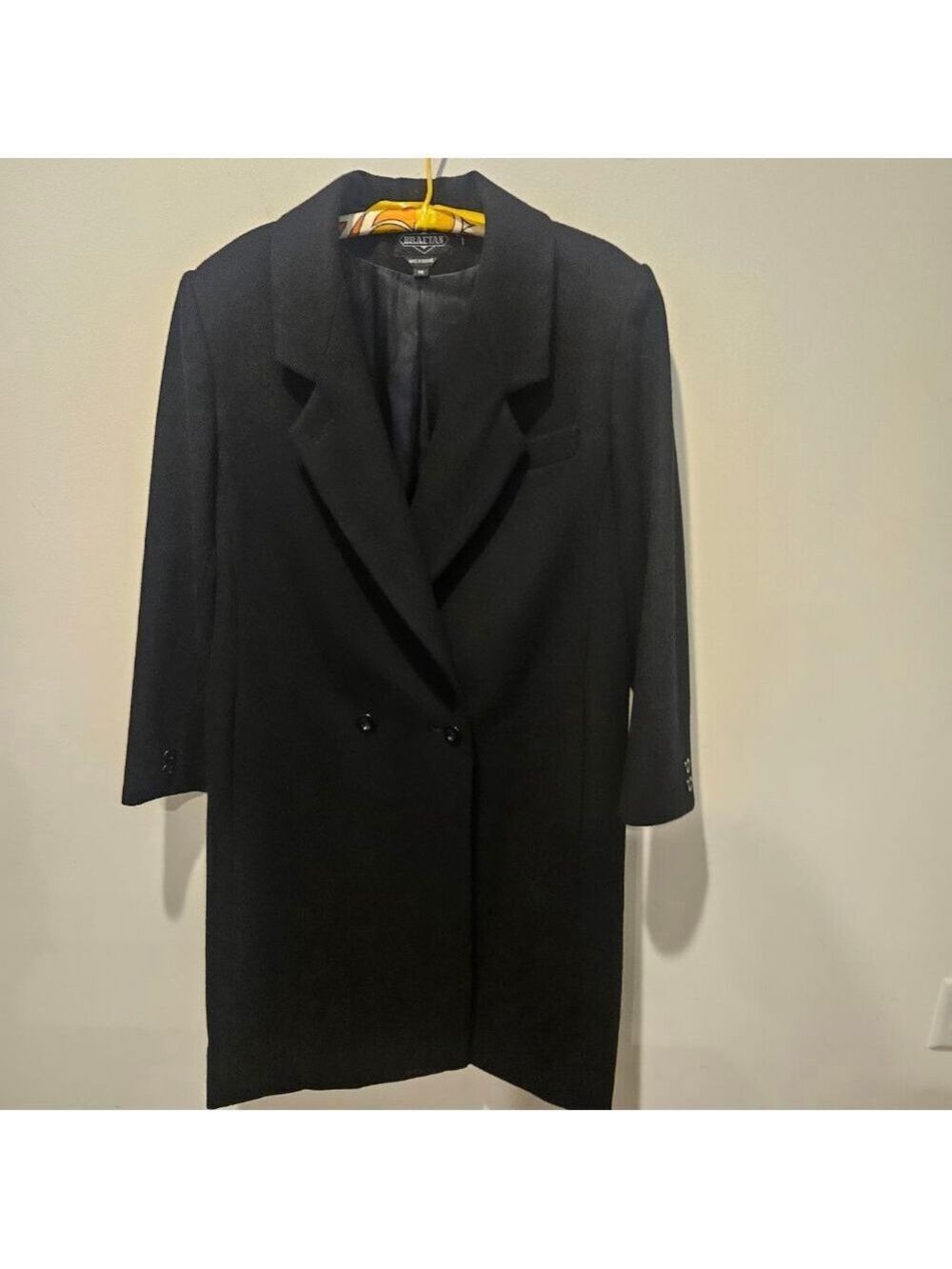 Women's BRAETAN Black Wool Pea Coat Size 16, Midi